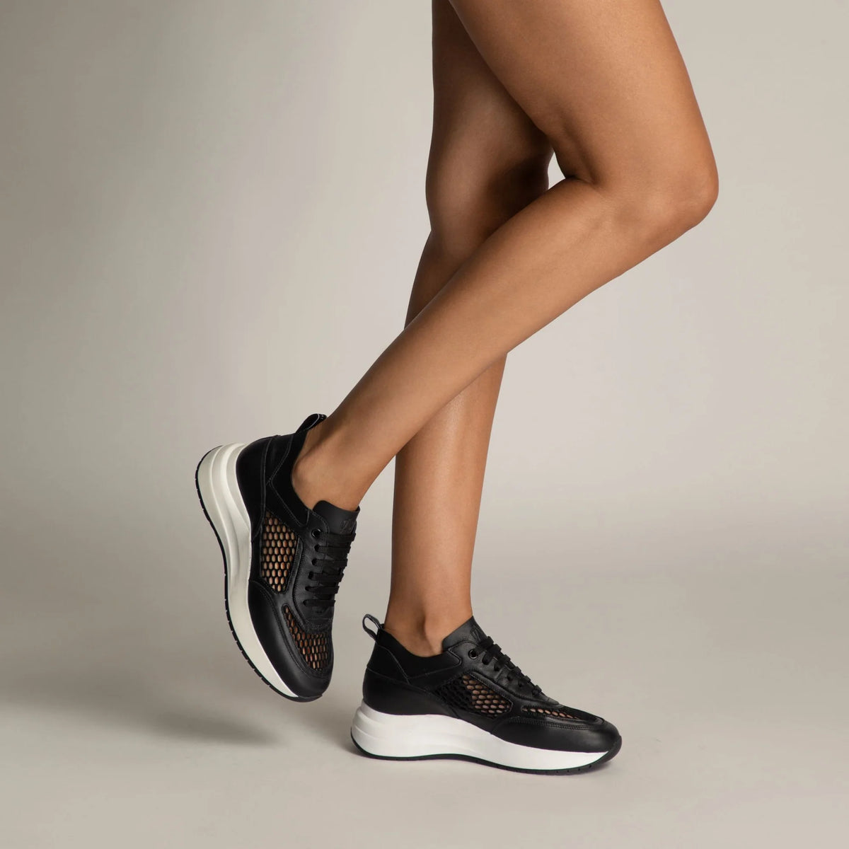 Pantofi Sport Dama 8132 Vitello+Rete Negru
