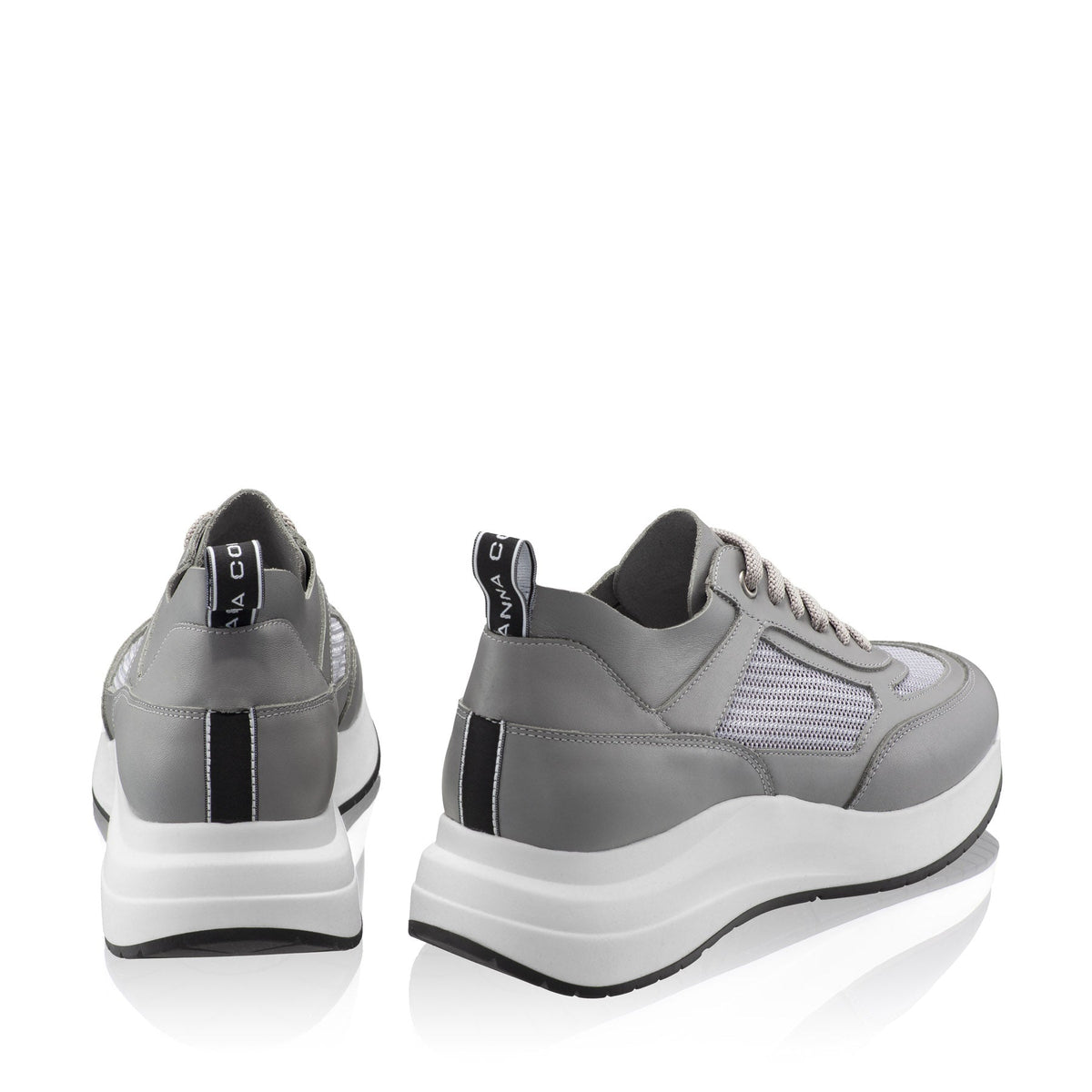 Pantofi Sport Dama 8132 Vitello+Rete Gri